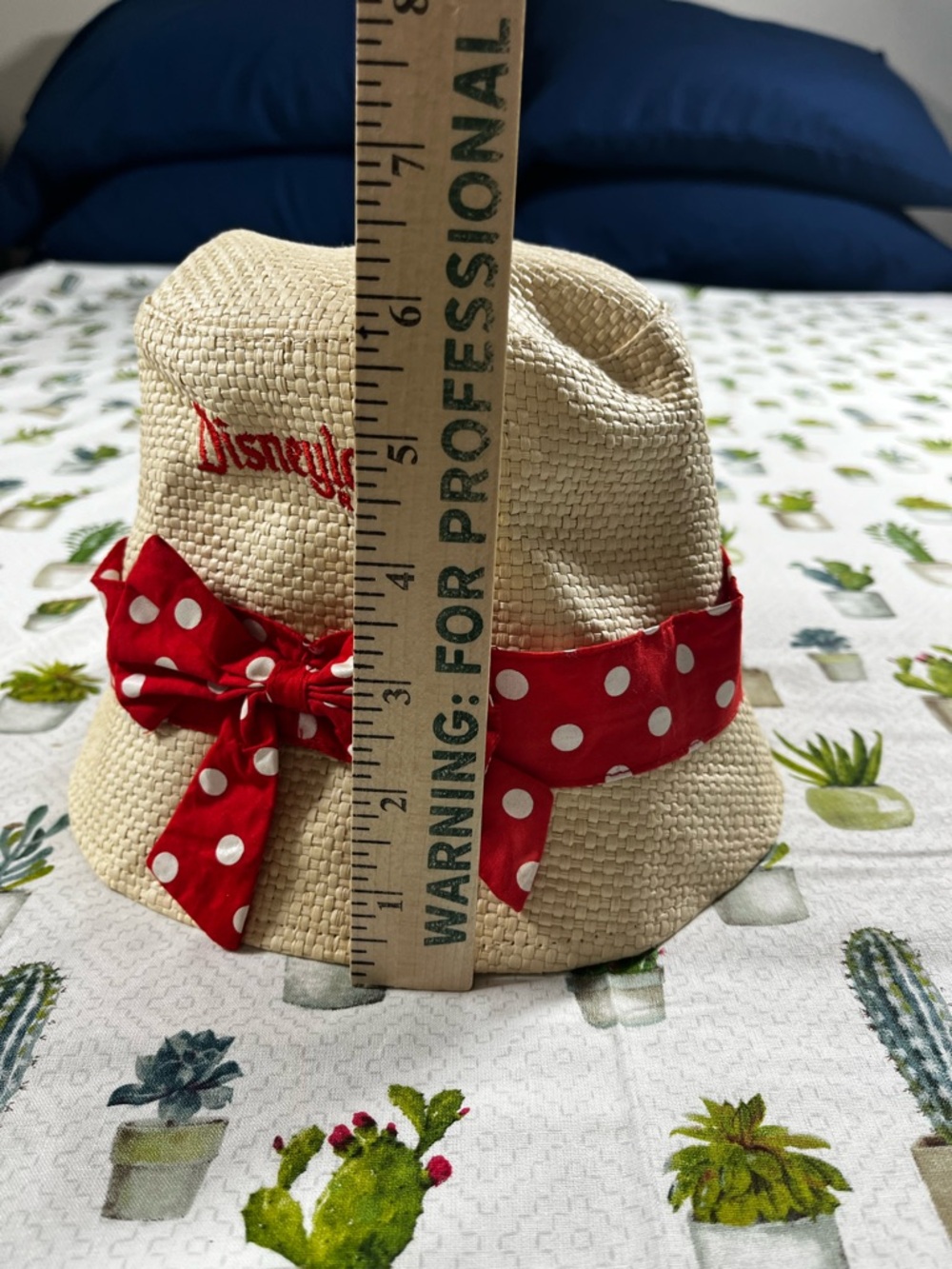 Disneyland Resort Straw Bucket Hat with Red Polka Dot Bow Minnie Mouse - Picture 10 of 11